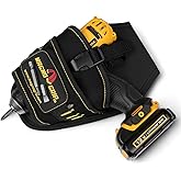 MagnoGrip Pro Drill Holster – Left and Right Handed Design, 1680D Ballistic Polyester, Magnetic Storage for Drill Bits, Adjustable Strap for Secure Drill Hold, 8 Slots for Fasteners - Black.