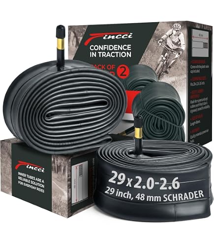 Coppia Camere D'Aria Bici 29 X 2.0 - Butiliche Con Valvola Schrader, ETRTO 52-622