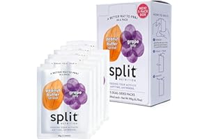 Split Nutrition Peanut Butter and Grape Jelly Squeeze Packs - Non-GMO, Gluten Free Snack Pouch - On The Go Snack Made with Real Food - Zero Artificial Preservatives or Sweeteners (5 Pack)