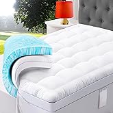 ABENE California King Size Dual Layer 3 Inch Memory Foam Mattress Topper, 2 Inch Memory Foam Bed Pad and 1 Inch Down Alternative Pillowtop Mattress Pad Cover, Plush Soft Bed Topper for Back Pain