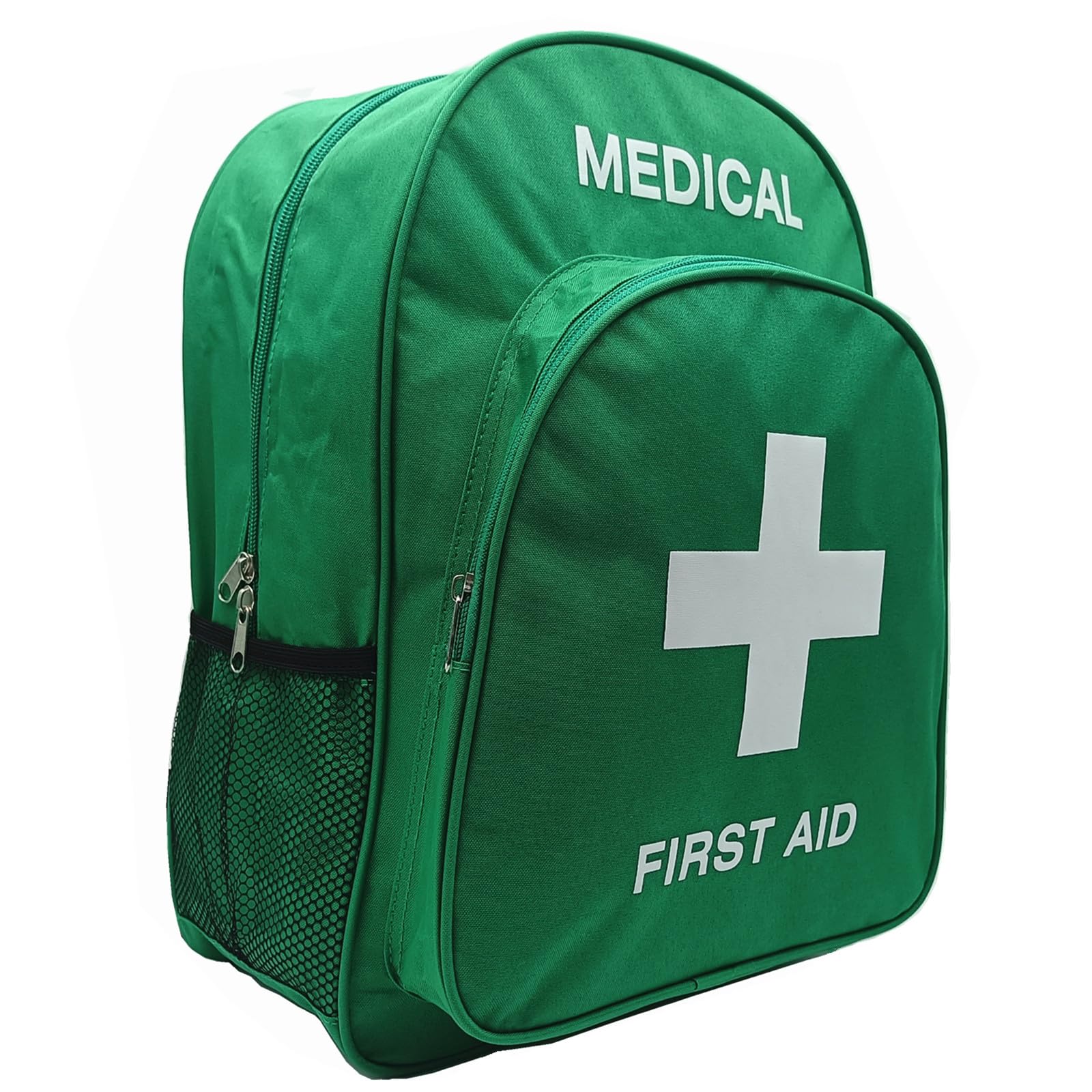 Jipemtra Red Emergency Bag First Aid Backpack Empty Medical First Aid Treatment First Responder Trauma Bags for Hiking Outdoors Travel Camping Pet Dog Cat Daycare (Green White)