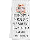Cilrii Camping Kitchen Towel,Camping Hand Towels,Camping Dish Towels,Camping Gifts,Camping Gifts for Women,Gifts for Campers,Camping,Tea Towels for Kitchen Bathroom Decor 16 X 24