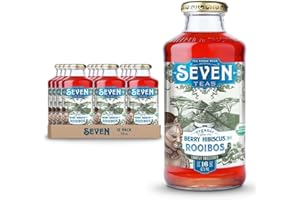 SevenTeas Berry Hibiscus Rooibos Tea, Organic Bottled Iced Teas 16 OZ (Pack of 12 Bottles)