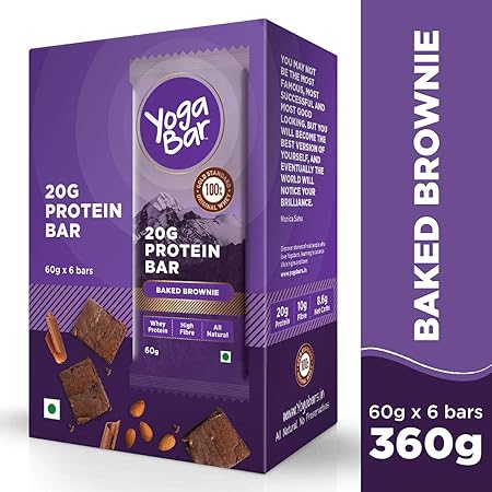 Yogabar 20 gram Protein Bar Chocolate Brownie - 6 x 65 g