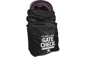J.L. Childress Gate Check Bag for Single & Double Strollers - Travel Bag for Airplane, Fits Most Standard Baby Strollers, Airport Accessories for Gate Check, Flying Essentials - Black