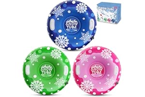 PIOSLEAI 39'' Snow Tube Sled, 3Pack for The Whole Family Inflatable Snow Sled for Kids and Adult, Thickened Heavy Duty Sleds for Snow with Handles, Outdoor Winter Snow Toys for Boys Girls Tubing Sled Gift Set