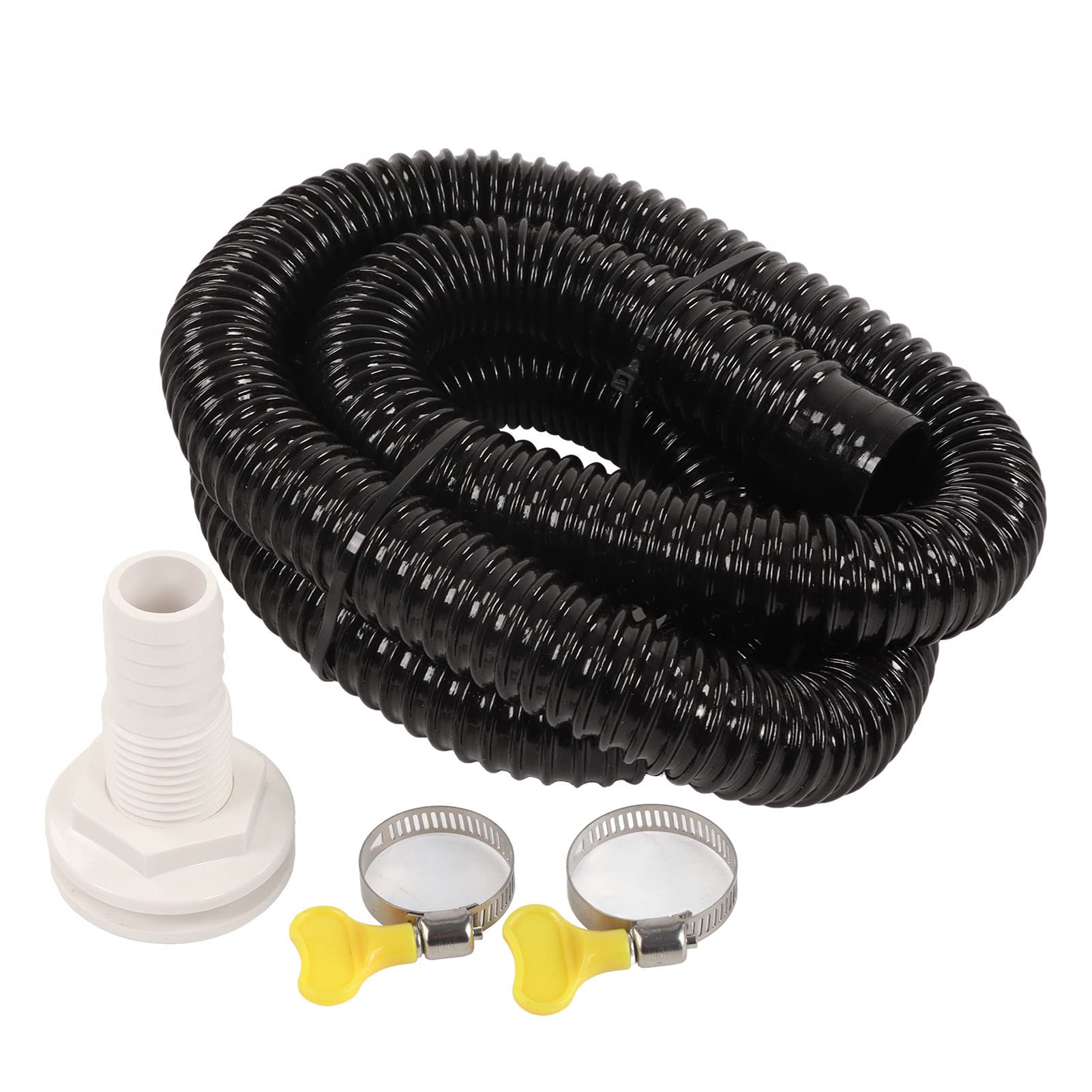 Bilge Pump Hose Plumbing Kit Thru Hull Fitting 1‑1/8in Dia 6.6ft Long PVC Hose Clamp Fit for Boat