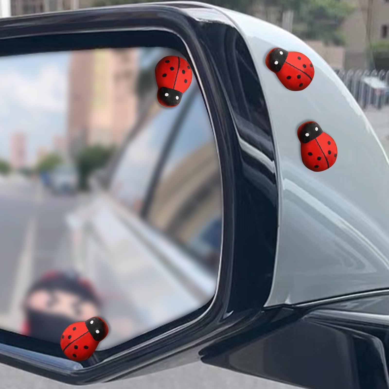 30 PCS Cute Ladybug Car Stickers, Red Self-Adhesive Ladybugs Cars Decorations Ornaments for DIY Crafts, Lady Bugs Decor for Scrapbooking Fairy Garden Party Home