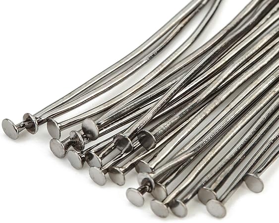Amazon Com Choupee Head Pins 288 Pieces Flat Headpins For Jewelry Making Grey Plated Metal Jewelery Making Finding Grey Arts Crafts Sewing