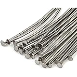 Choupee Head Pins 288 Pieces Flat Headpins for Jewelry Making, Grey Plated, Metal Jewelery Making Finding (Grey)