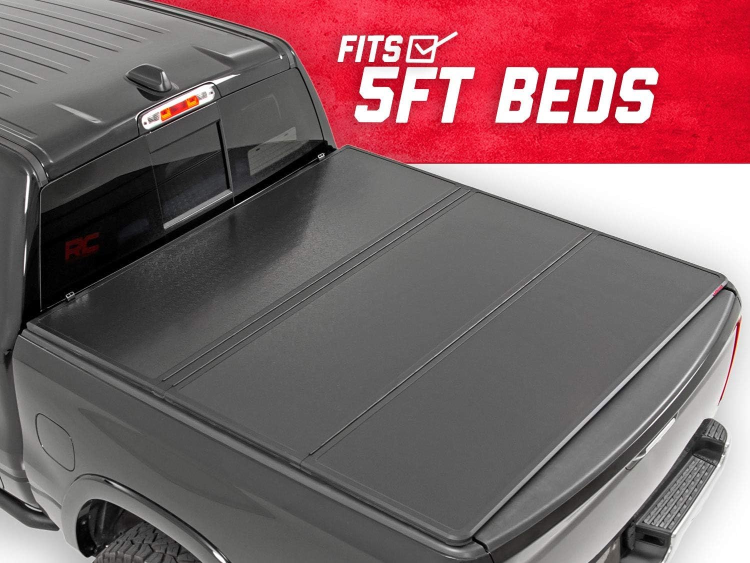 Rough Country Hard Tri Fold Fits 2016 2020 Tacoma 5 Ft Bed Folding Tonneau Cover 45716501 Tonneau Covers Amazon Canada