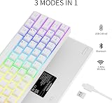 NEW MEN GM610 Wireless Mechanical Keyboard 60% Red Switch White USB-C Bluetooth view 2
