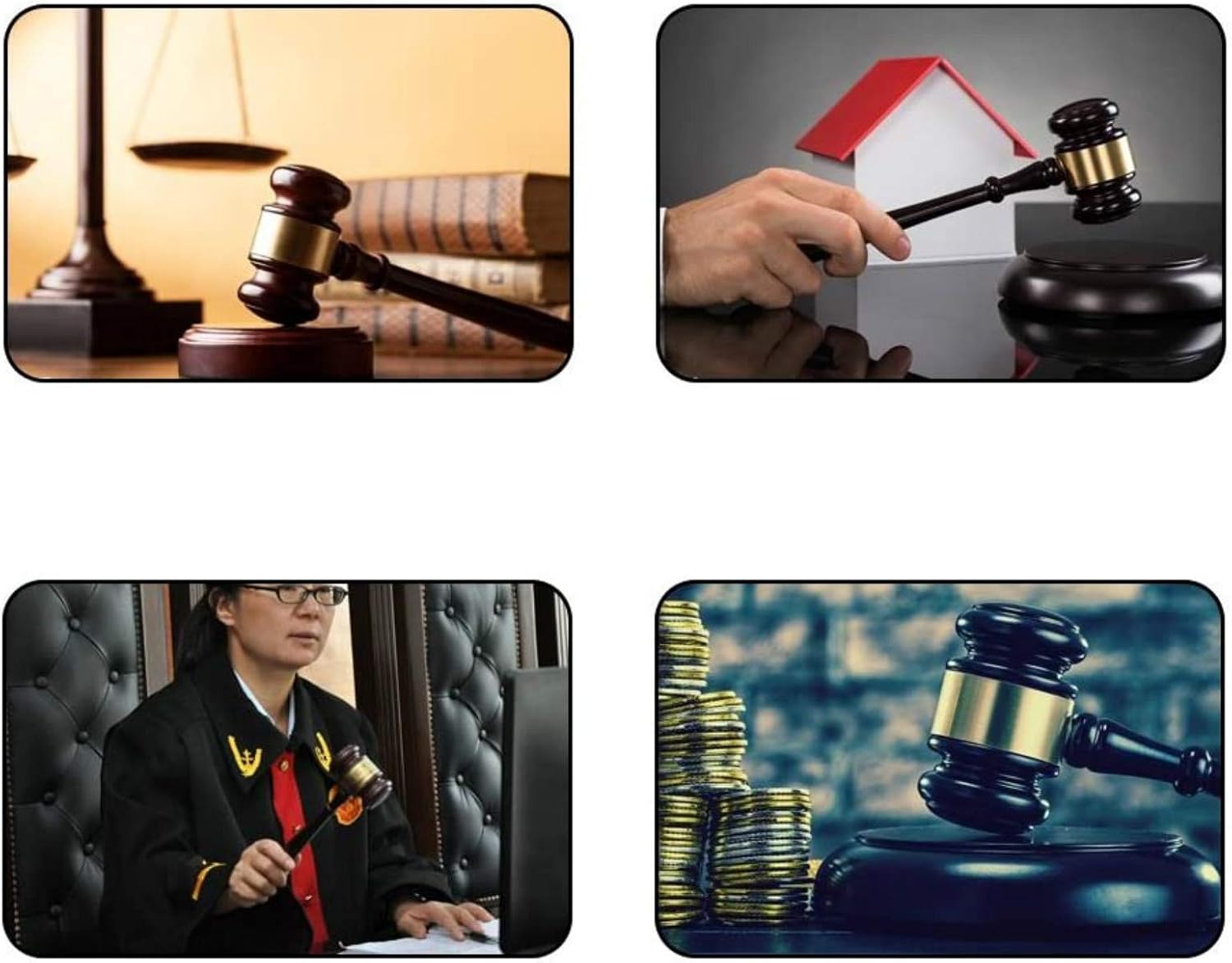 Sourcemall Wooden Gavel and Block for Lawyer Judge Auction Sale, brown - Image 5