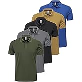 ZENGVEE Mens Polo Shirts Moisture Wicking Short Sleeve Performance Quick Dry Athletic Golf Shirts