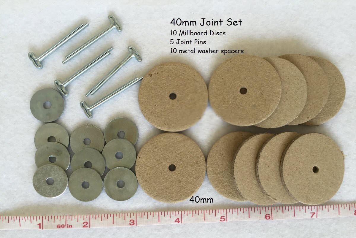 bangdan Joints for Complete Teddy Bear, Plush Animal, 40mm 5 Millboard Joints