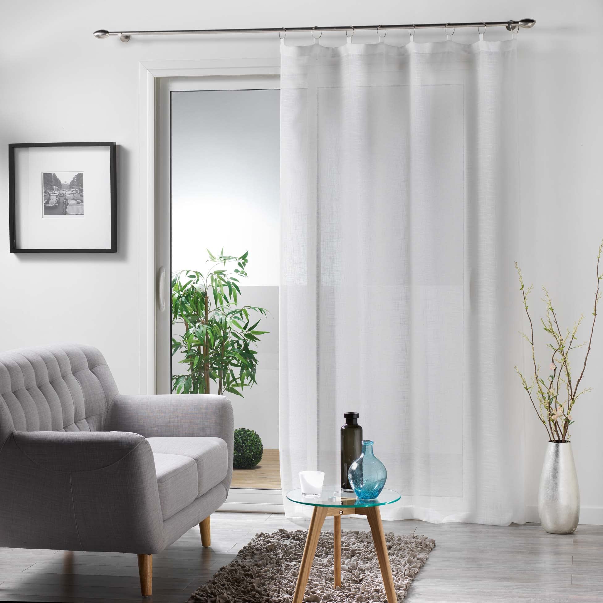 Douceur d'Intérieur Milza Curtain Panel with Rings 140 x 240 cm White
