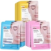12 Pack Face Masks Skincare, Collagen Face Mask for Women, Hyaluronic acid Face Mask, Hydrating Face Masks, Face Sheet Mask f