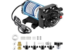 WASSERMANN 115V AC Fresh Diaphragm Pump, 5.5GPM 60PSI 1/2" NPSM, Self-Priming Water Pressure Booster Pump with 8.2ft Power Cord & Plug, Pressure Switch, for Garden Kitchen Bathroom RV Marine Camper