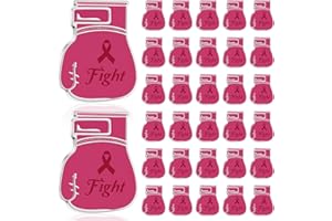 Ecally 50 Pcs Breast Cancer Awareness Pins Gifts Bulk Pink Ribbon Boxing Glove Pins Breast Cancer Fight Brooches Accessories for Women Cancer Survivor Month Charity Event (Boxing Glove)