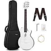 Enya Nova Go Carbon Fiber Acoustic Guitar 1/2 Size Beginner Adult Travel Acustica Guitarra w/Starter Bundle Kit of Colorful G