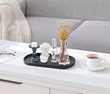 Luxspire Resin Vanity Tray Oval Storage Bath Organizer Matte Black M view 5