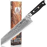 SANRENHUAL Chef Knife, 8 inch Damascus Japanese Kitchen Cooking Knife, Ultra Sharp Japanese Chef Knives, Professional Kitchen Chef's Knife Green G10 Handle knives