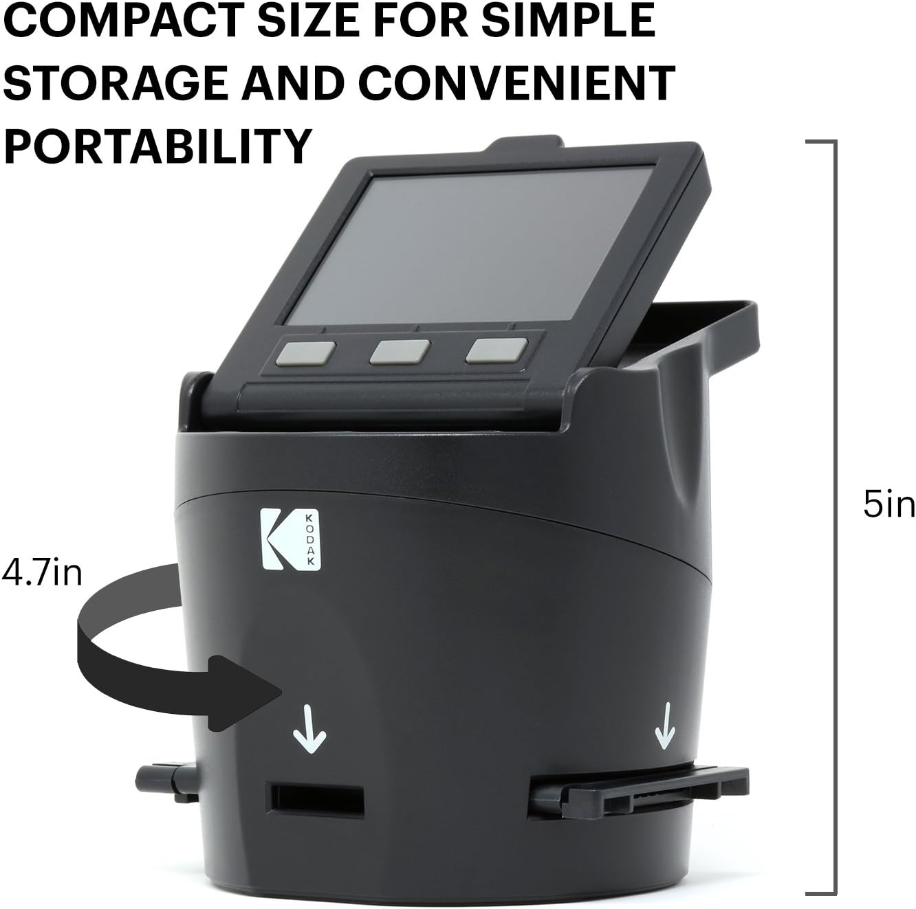 KODAK SCANZA Digital Film & Slide Scanner - Converts 35mm, 126, 110, Super 8 & 8mm Film Negatives & Slides to JPEG - Includes Large Tilt-Up 3.5" LCD, Easy-Load Film Inserts, Adapters & More: Office Products