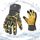 Vgo...… Winter Work Gloves Men,Leather Work Gloves,Anti-vibration,Mechanics Gloves,Abrasion Resistance