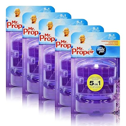5x Mr.Proper Nachfüller Ambi Pur 5in1 Lavendel & Rosmarin WC-Stein flüssig, 3x55 ml