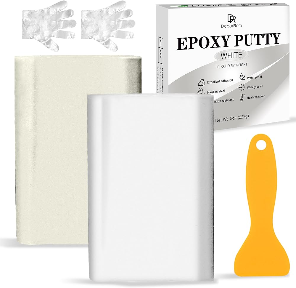 DecorRom Epoxy Putty 8oz 227g 2 Part Pool Repair White