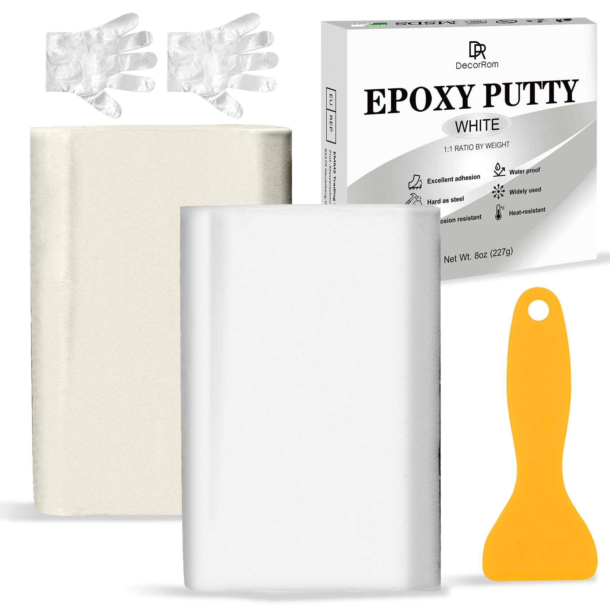 Epoxy Putty - 8oz / 227g Pool Putty, 2 in 1 Underwater or Above Fast Repair, Fix Leaks, Cracks, Filling, Sculpting - 2 Part Epoxy Sculpt Clay for Metal, Tile, Concrete, Plastic, Ceramics (White)