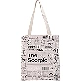 G2TUP Scorpio Inspired Gift 100% Human Be Kind The Scorpio Tote Bag Astrology Lover Handbag Zodiac Merch