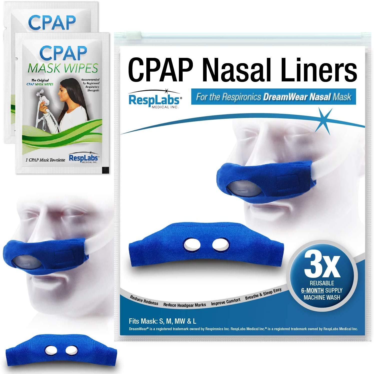 RespLabs CPAP Mask Liners for Nasal Masks Fits The Dreamwear Nasal