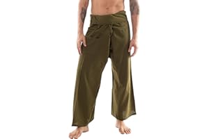 CandyHusky Thai Fisherman Pants - Lightweight Cotton Lounge Pants for Men, Perfect for Yoga, Hippie, or Pirate Style