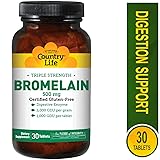Country Life - Triple Strength Bromelain, 500 mg