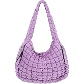 Juoxeepy Quilted Tote Bag Large Carryall Puffer Shoulder Bag Lightweight Padding Hobo Bag