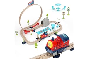VGY Electric Train Set for Toddlers 2-4, Kids Train Set with Sound, Christmas Loop Train Tracks Toy, Great Gift for Boys and Girls 3 4 5 6 7 Year Old
