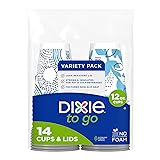 Dixie To Go Paper Coffee Cups With Lids, 12 oz, 14