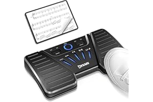 KYXAIN Wireless Page Turner Pedal, Bluetooth Page Turner Pedal for iPad, Rechargeable Bluetooth Music Pedal Swtich for Tablets Phones Compatible with Various Music Apps Anti-slip Slient Foot Switches