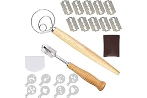 Zomine 22 Pack Hand Crafted Bread Lame with 10 Blades Included,Premium Bread Lame Dough Scoring Tool with Protective Cover