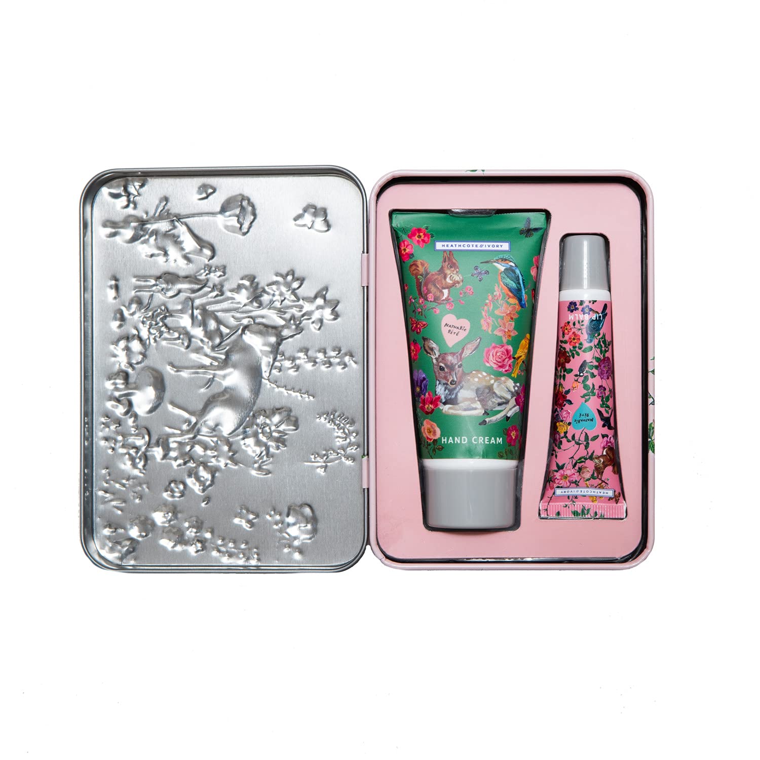 Vintage & Co Beauty X Nathalie LeteForest Folk Hand & Lip Tin Gift Set, 50ml Hand Cream & 10ml Lip Balm