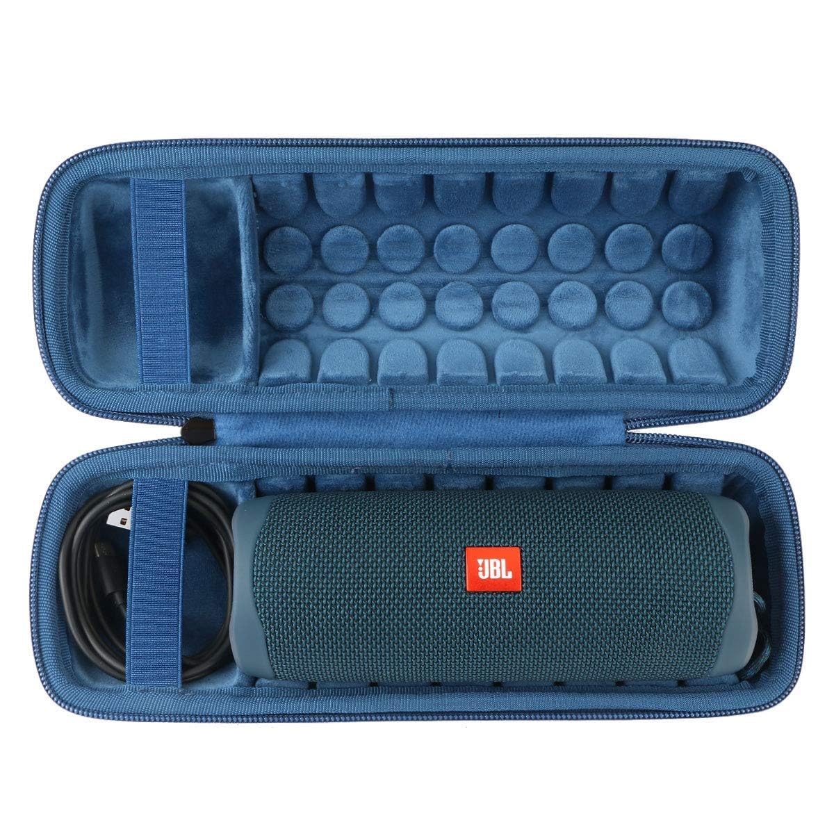 Khanka Hard Travel Case for JBL Flip 7/6/5/Flip Essential Portable Bluetooth Speaker. (Black/Blue)