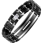 Zillaly Men's Bracelet Two-Color Diamond Hip-hop Jewelry Gift Birthday Jewelry Gift Husband Boyfriend