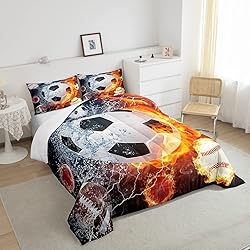 Erosebridal Boys Soccer Bedding Set Football Sports