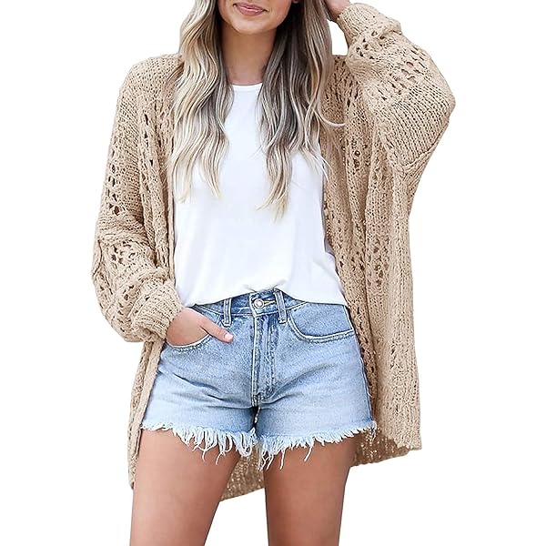 Dsgzkk Sweaters,Women's Knit Cardigan Open Front Cardigan Sweater