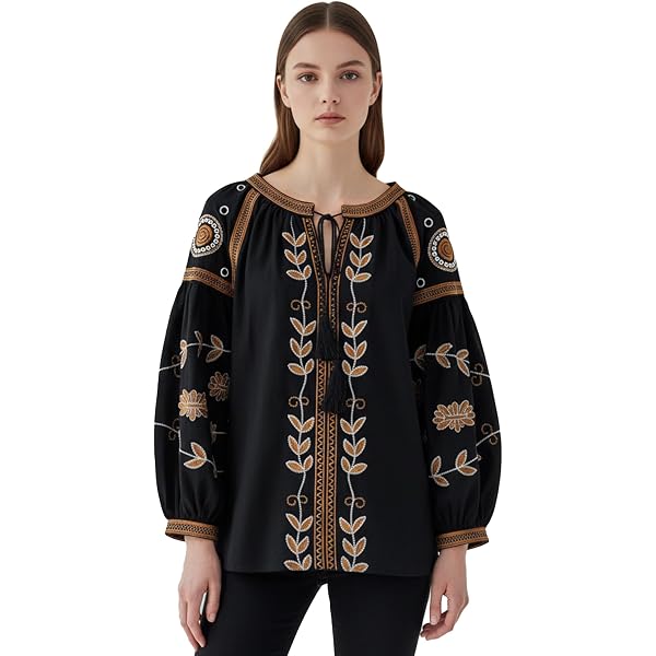 Mexican Embroidered Shirt for Women Cinco De Mayo Shirts Long