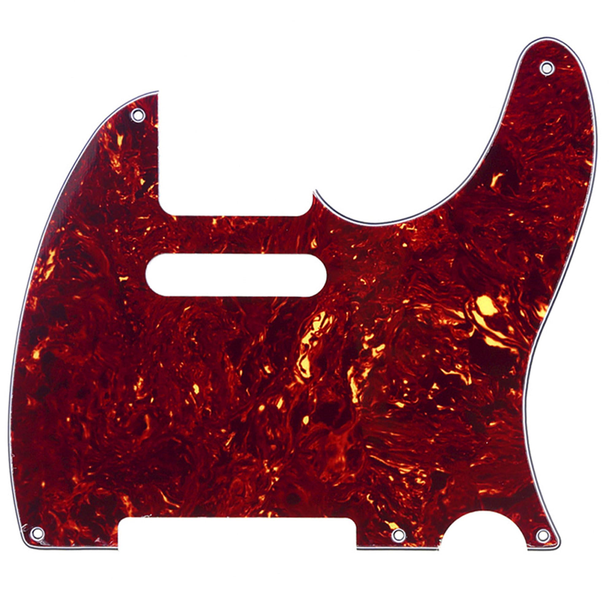 Musiclily 5 Hole Vintage Tele Pickguard for Fender American/Mexican Made Standard Telecaster Style Electric Guitar, 4Ply Vintage Tortoise
