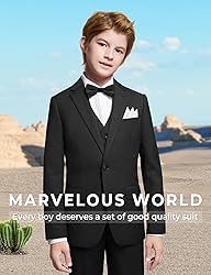 Marvelous World Boys' Suits Slim Fit 5 Pieces
