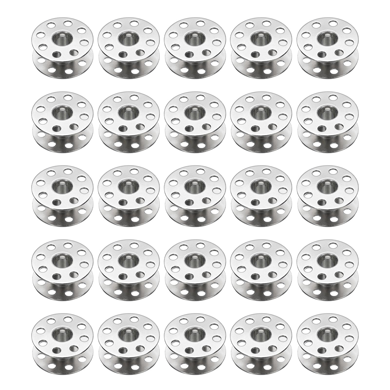 PATIKIL 32Pack Metal Bobbins Embroidery Bobbins with Case for Sewing Machine Silver