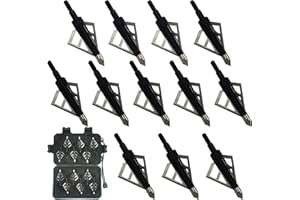 LeeMui ArcheryBroadhead Hunting Broadheads100Grains Screw-in Arrow Archery3BladesHuntingHeadsArrowTips Compatible withCrossbow andCompoundBowCamouflage Colors Hunting Arrows